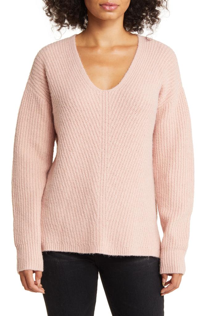 Caslon® Directional V-Neck Sweater