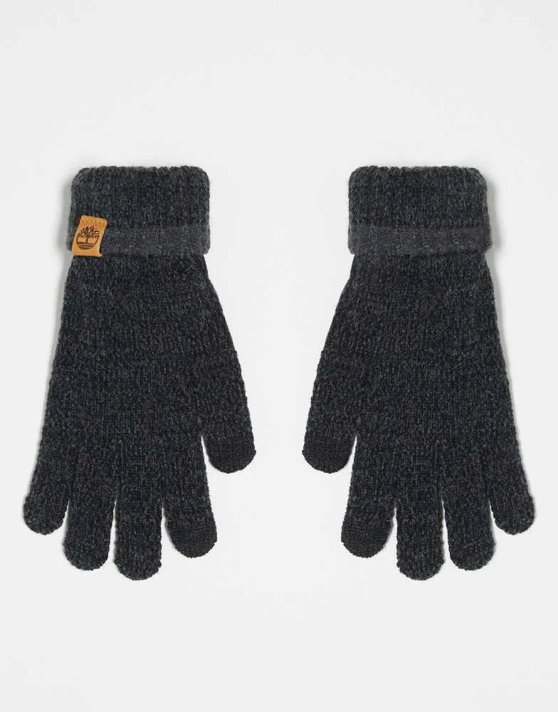 Timberland Timberland marled magic touch gloves in black 3