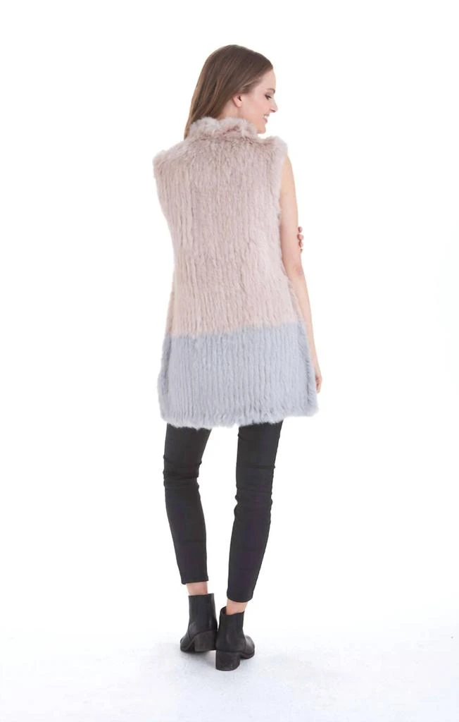 Love Token Alexa Fur Vest In Blush/grey 3