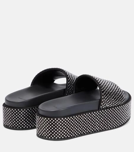 Versace Embellished satin platform slides 3