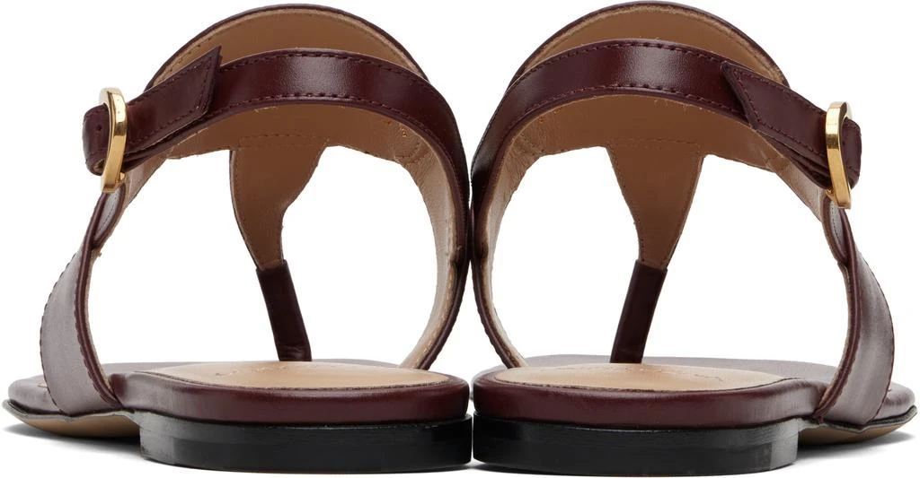 Valentino Burgundy VLogo Thong Sandals 2