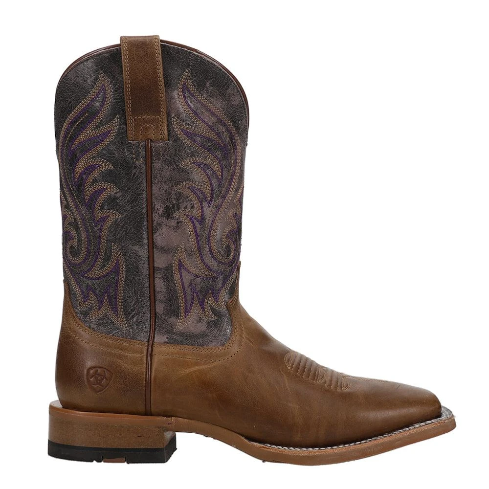 Ariat Cattle Call Embroidered Square Toe Pull On Cowboy Boots 1