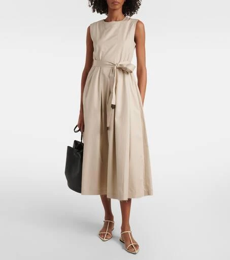 Max Mara Amina pleated cotton midi dress 2