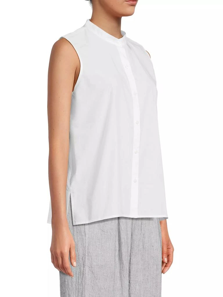 Eileen Fisher Cotton Band-Collar Sleeveless Top 4