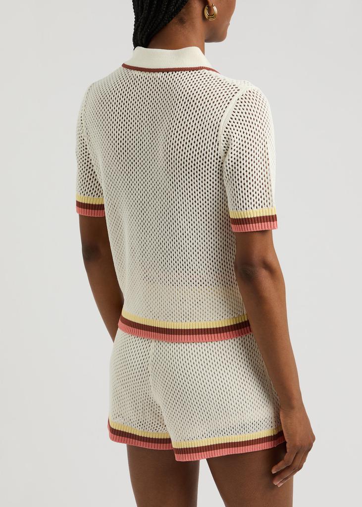 Zimmermann Golden open-knit polo shirt - Tops - BeyondStyle