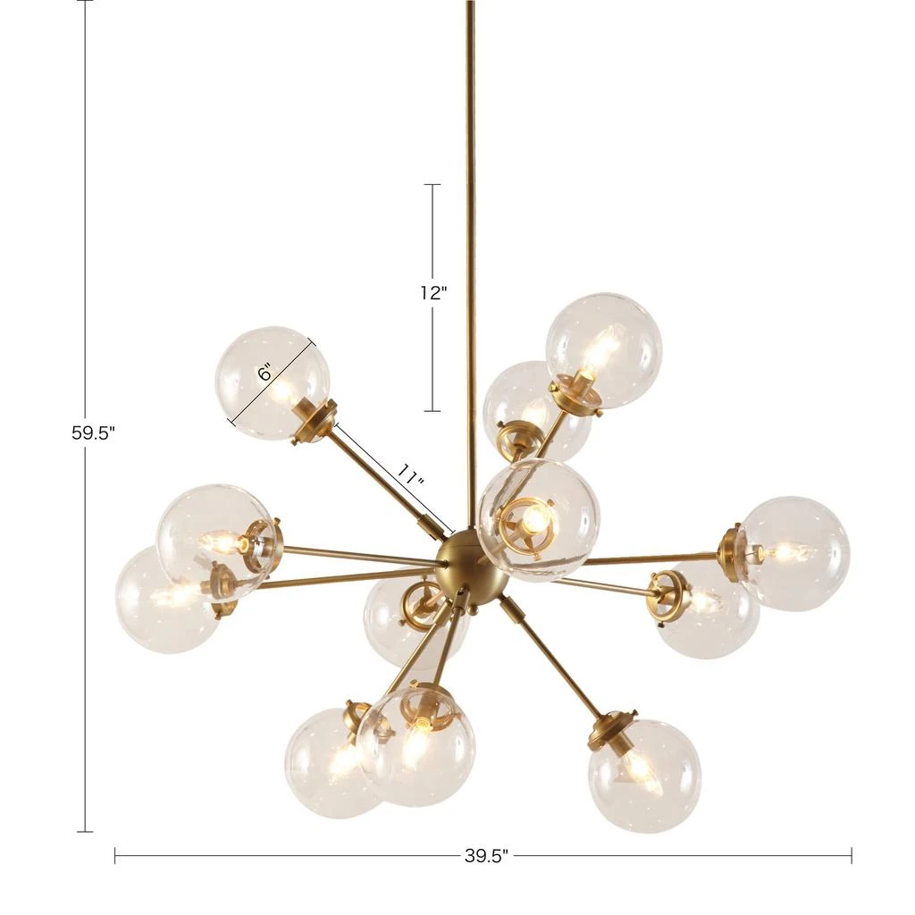 Streamdale Furniture Streamdale 12-Light Chandelier With Oversized Globe Bulbs 4