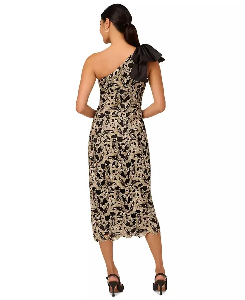 Adrianna Papell Women's Metallic Leaf Lace Sheath Dress 2