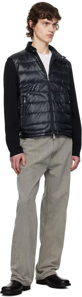 Moncler Navy Padded Wool Zip-Up Down Jacket 5
