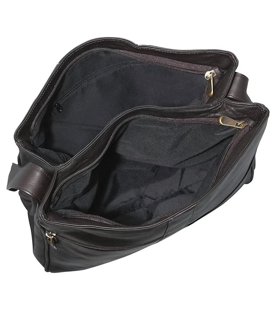 David King & Co Inc Double Top Zip Shoulder Bag In Black 3