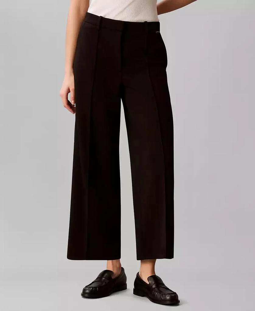 Calvin Klein Women
s High Rise Cropped Wide Leg Pants