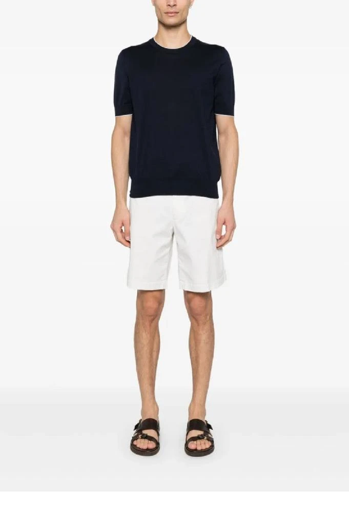 Brunello Cucinelli Short-Sleeved Crew Neck Sweater With Ribbed Details 2