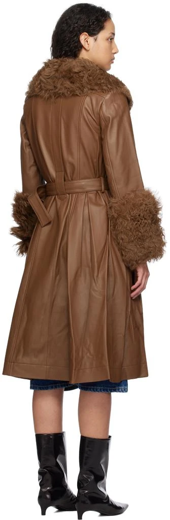 Saks Potts Brown Foxy Shearling Coat 3