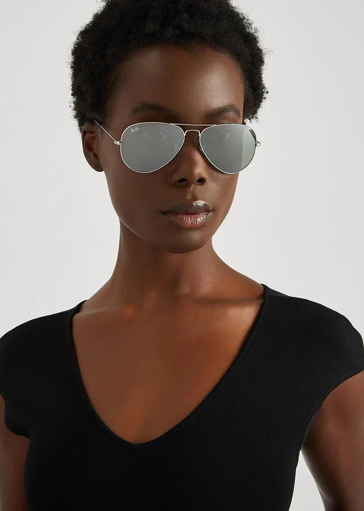 Ray-Ban Silver-tone aviator sunglasses 4