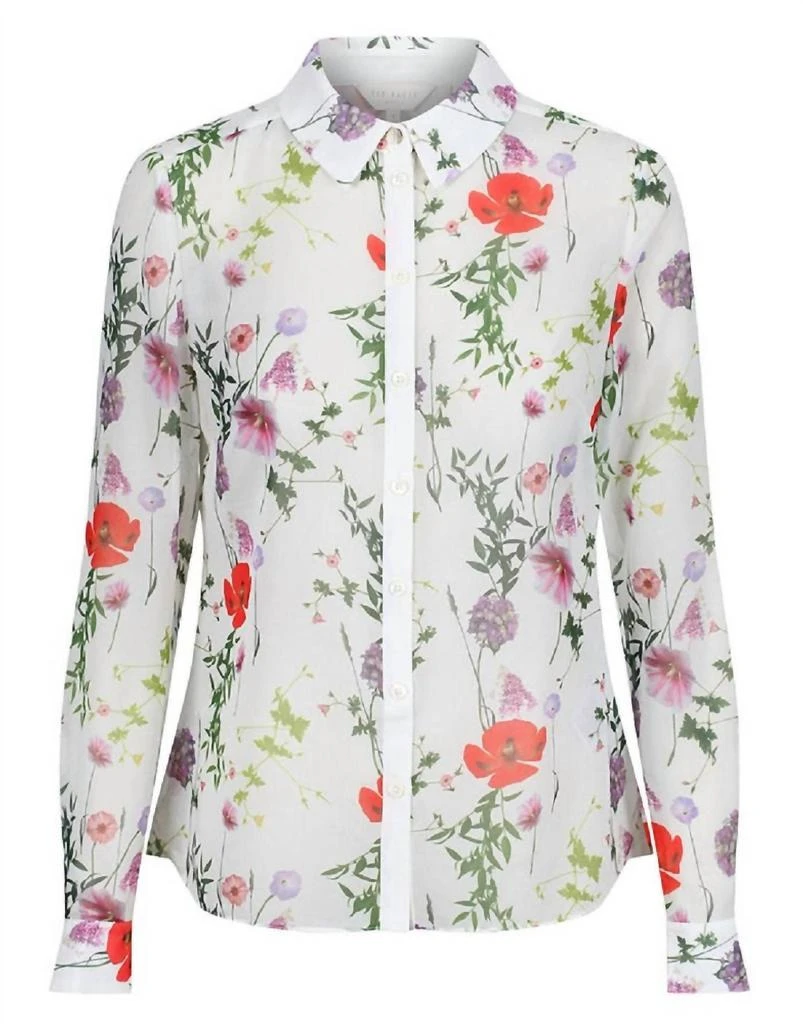 Ted Baker London Women's Hedgerow Shivany Sheer Floral Shirt 1