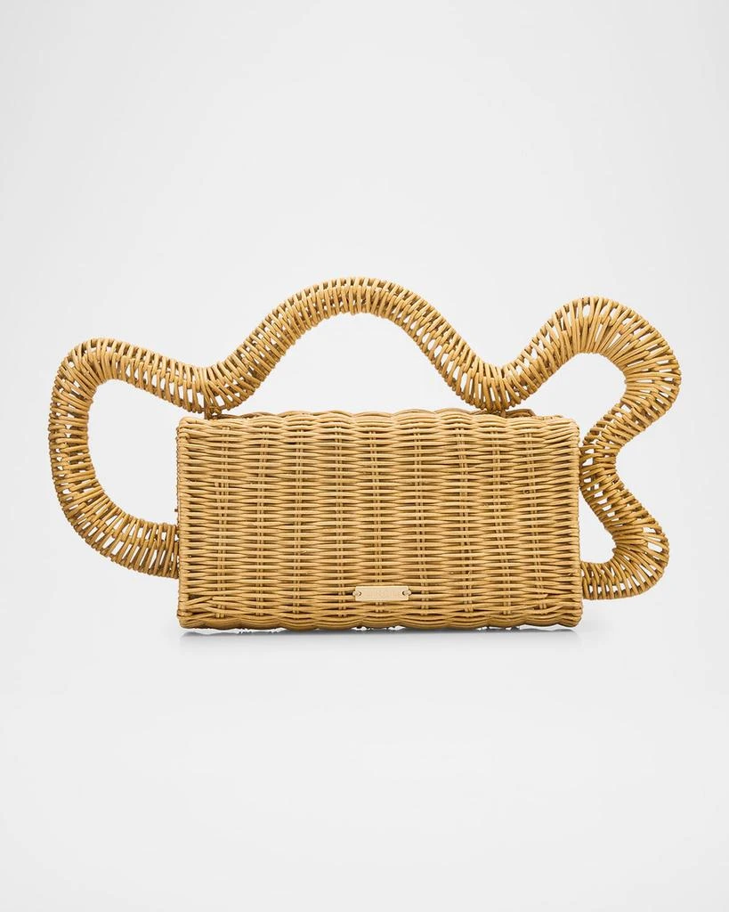 Cult Gaia Elsa Wavy Rattan Clutch Bag 1