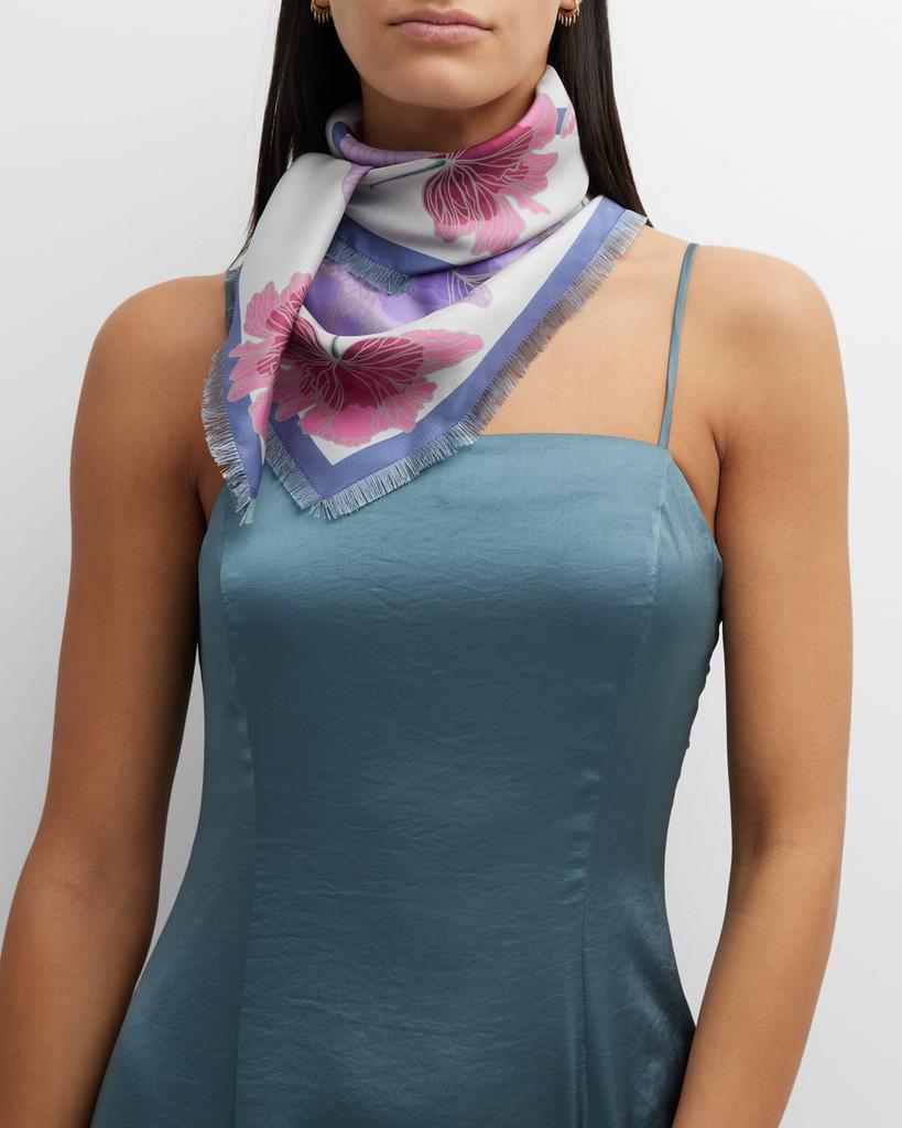 Franco Ferrari Fringe-Trim Silk Square Scarf