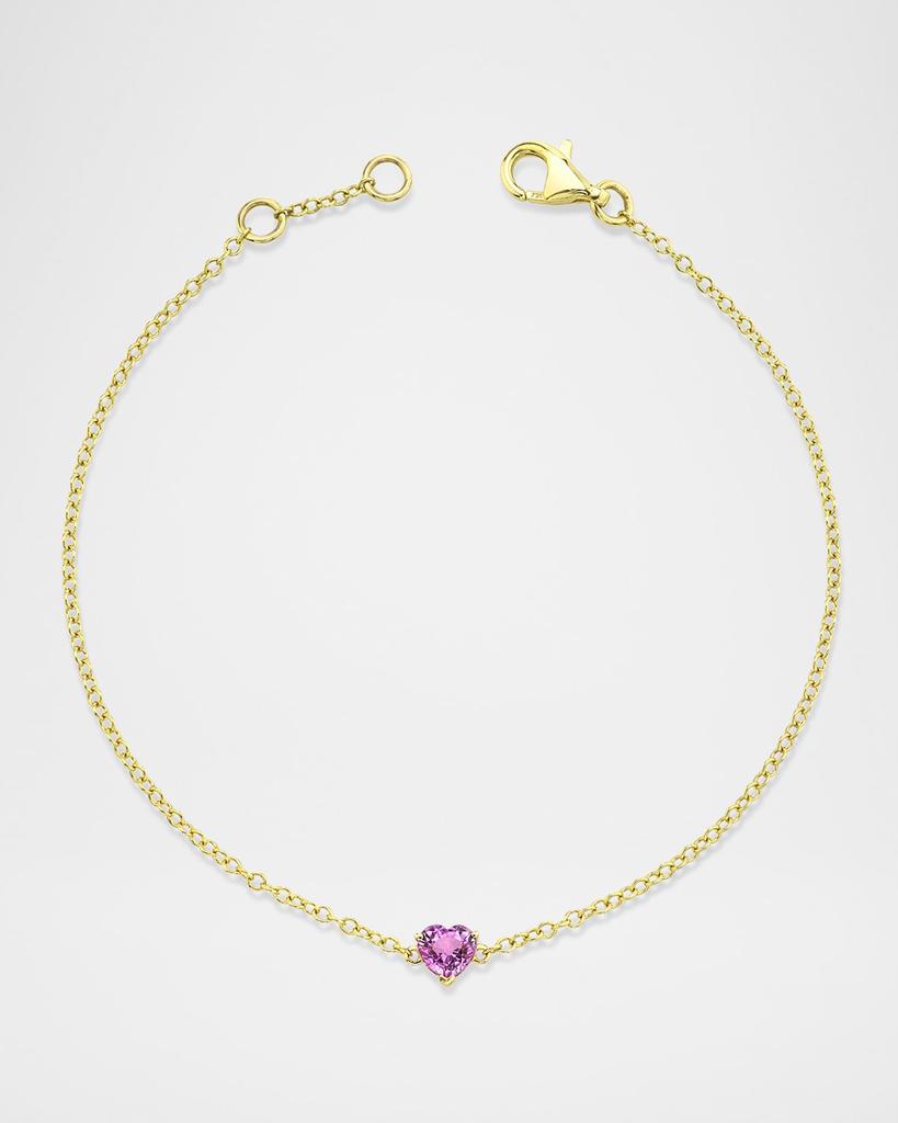 SHAY Baby Pink Sapphire Heart Bracelet