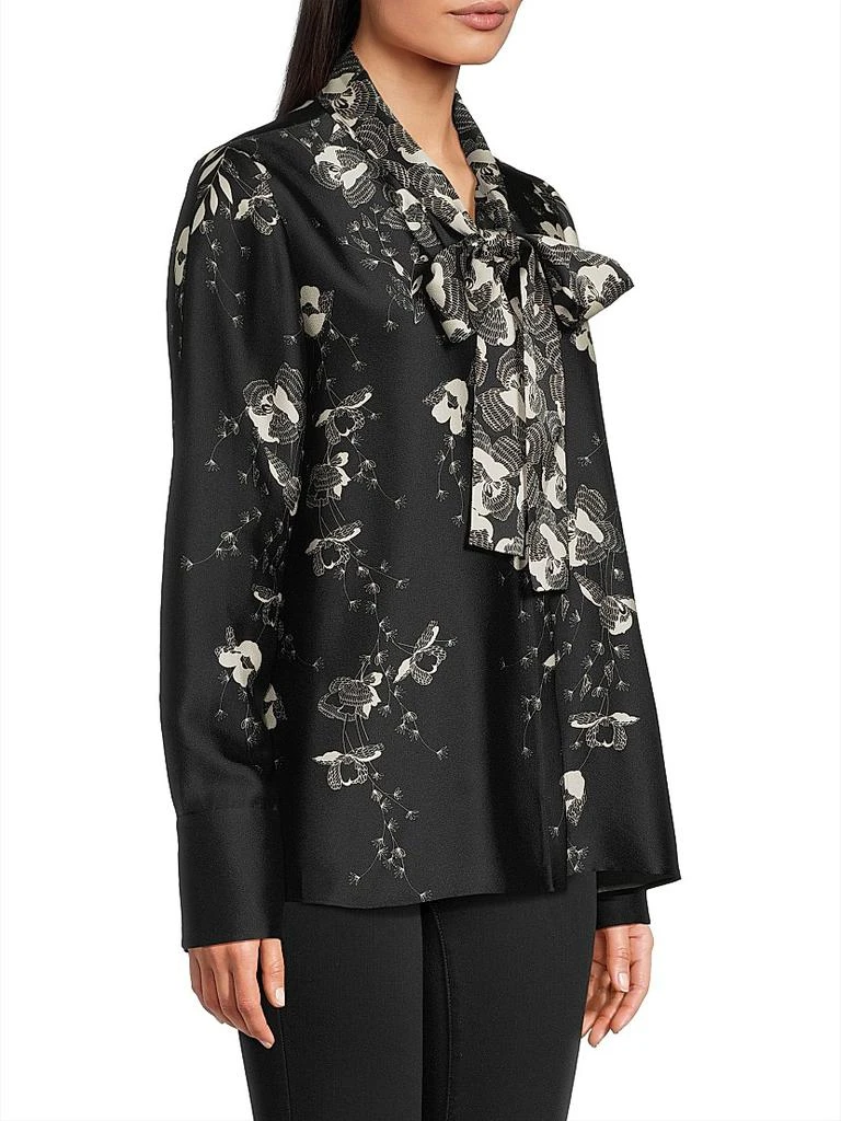 UNGARO Knoxie Floral Tieneck Blouse 4