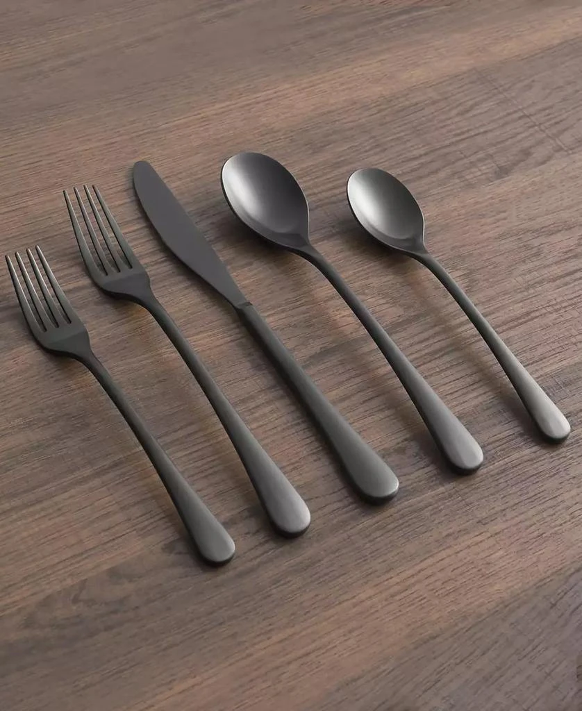 Cambridge Silversmiths Xyla Black Satin Flatware Set, 20 Piece 3