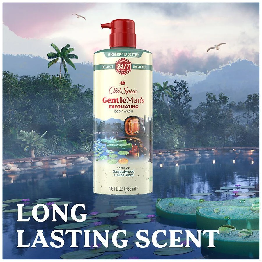 Old Spice Body Wash for Men, 24/7 Shower Fresh, Exfoliation + Moisturization Sandalwood + Aloe Vera 7