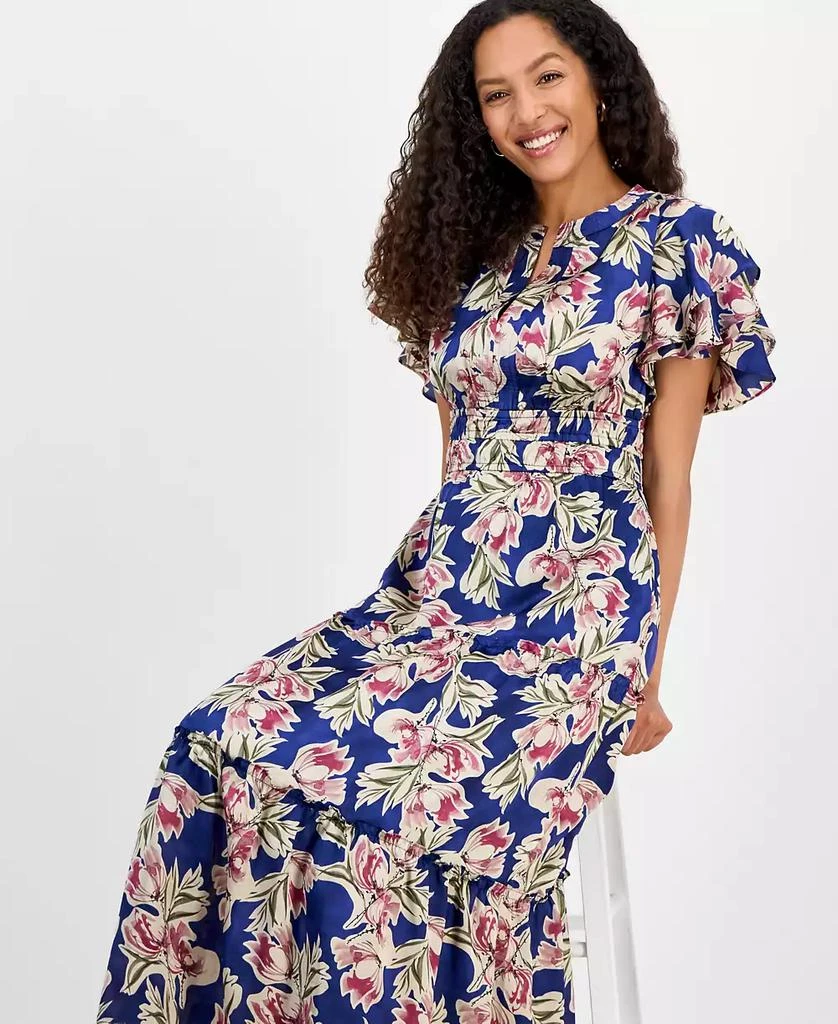 julia jordan Women's Printed Tiered-Short-Sleeve Dress 3