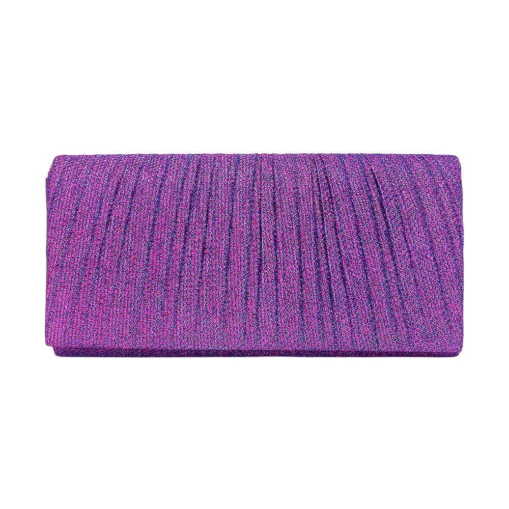 FASHNZFAB Pleated Shimmery Evening Clutch / Crossbody Bag 2