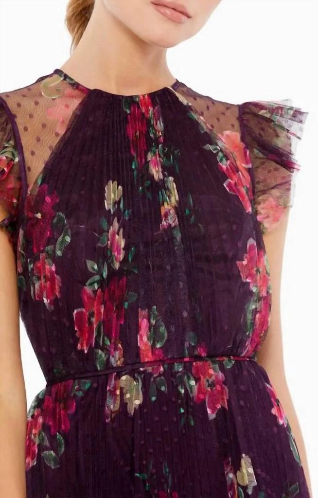 Ieena for Mac Duggal Ieena For Mac Duggal - Floral Ruffle Fit and Flare Tulle Dress 3