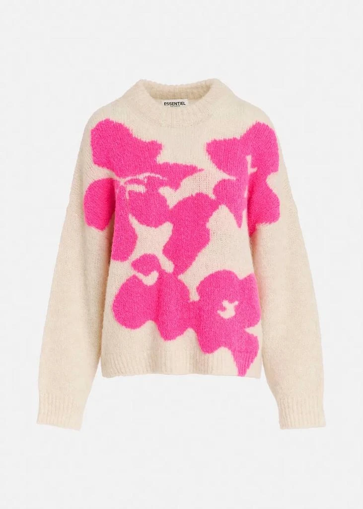 Essentiel Garcon Knitted Pullover In Cream And Pink 1