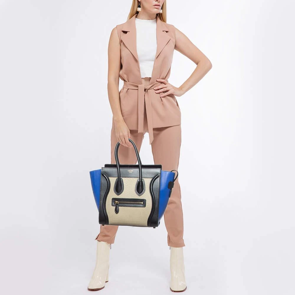 Celine Celine Tricolor Leather Micro Luggage Tote 2