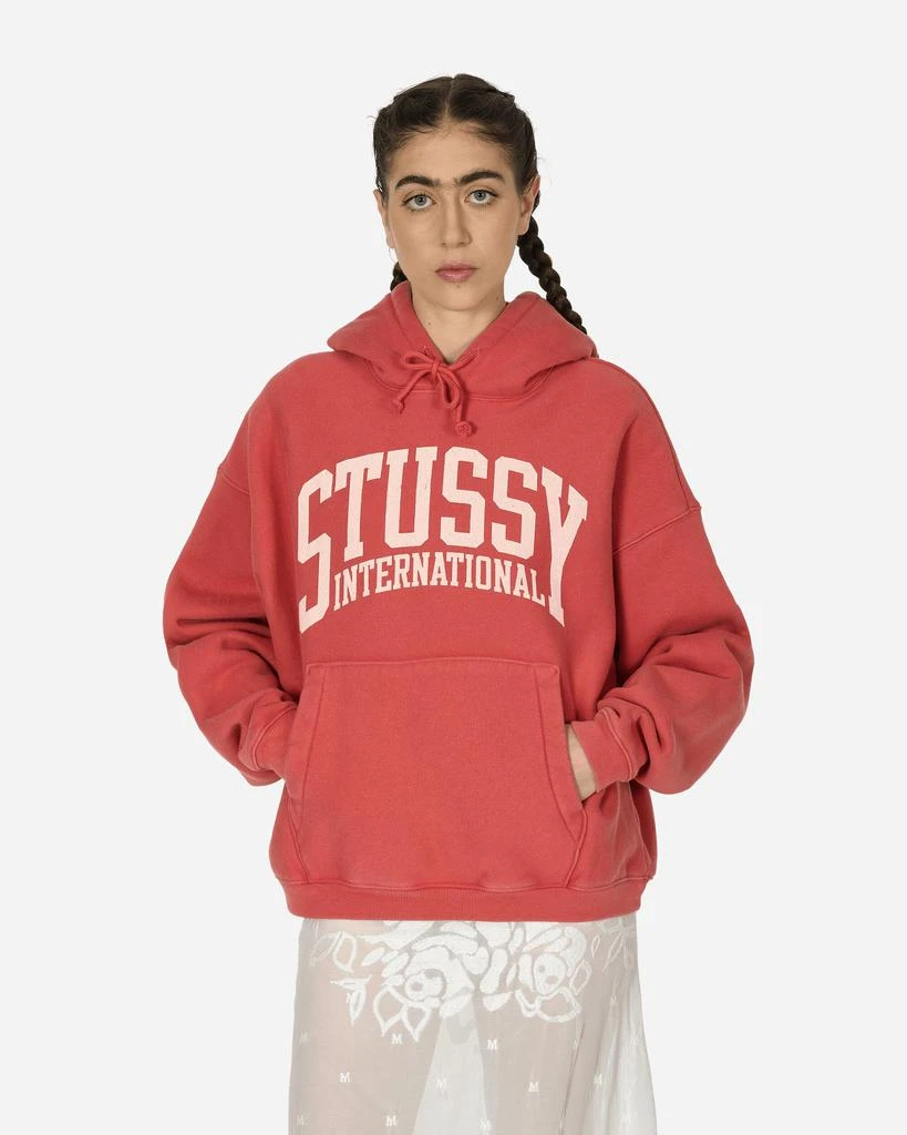 STUSSY International Hooded Sweatshirt Washed Red 1