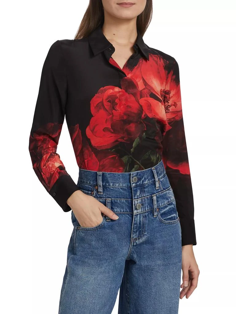 Alice + Olivia Brady Slim-Fit Button-Front Blouse 3