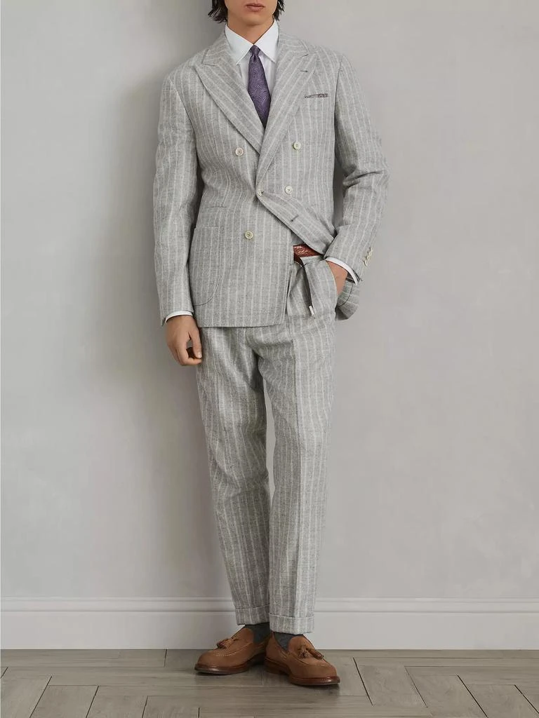 Brunello Cucinelli Stripe Leisure Fit Trousers with Pleats 5