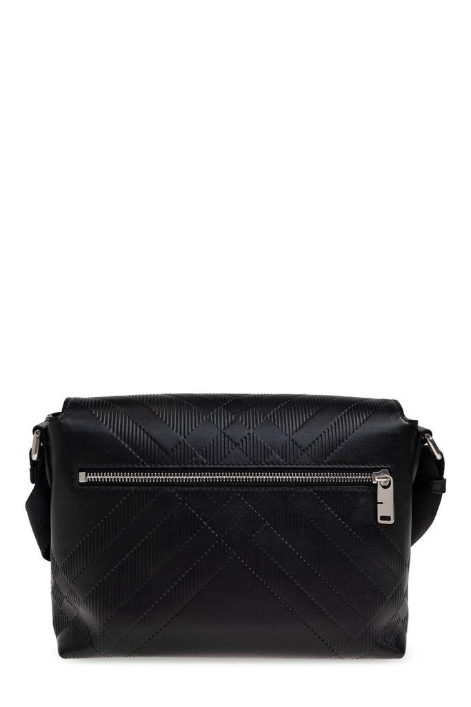 Burberry Burberry Small Embossed Check Buckled Messenger Bag