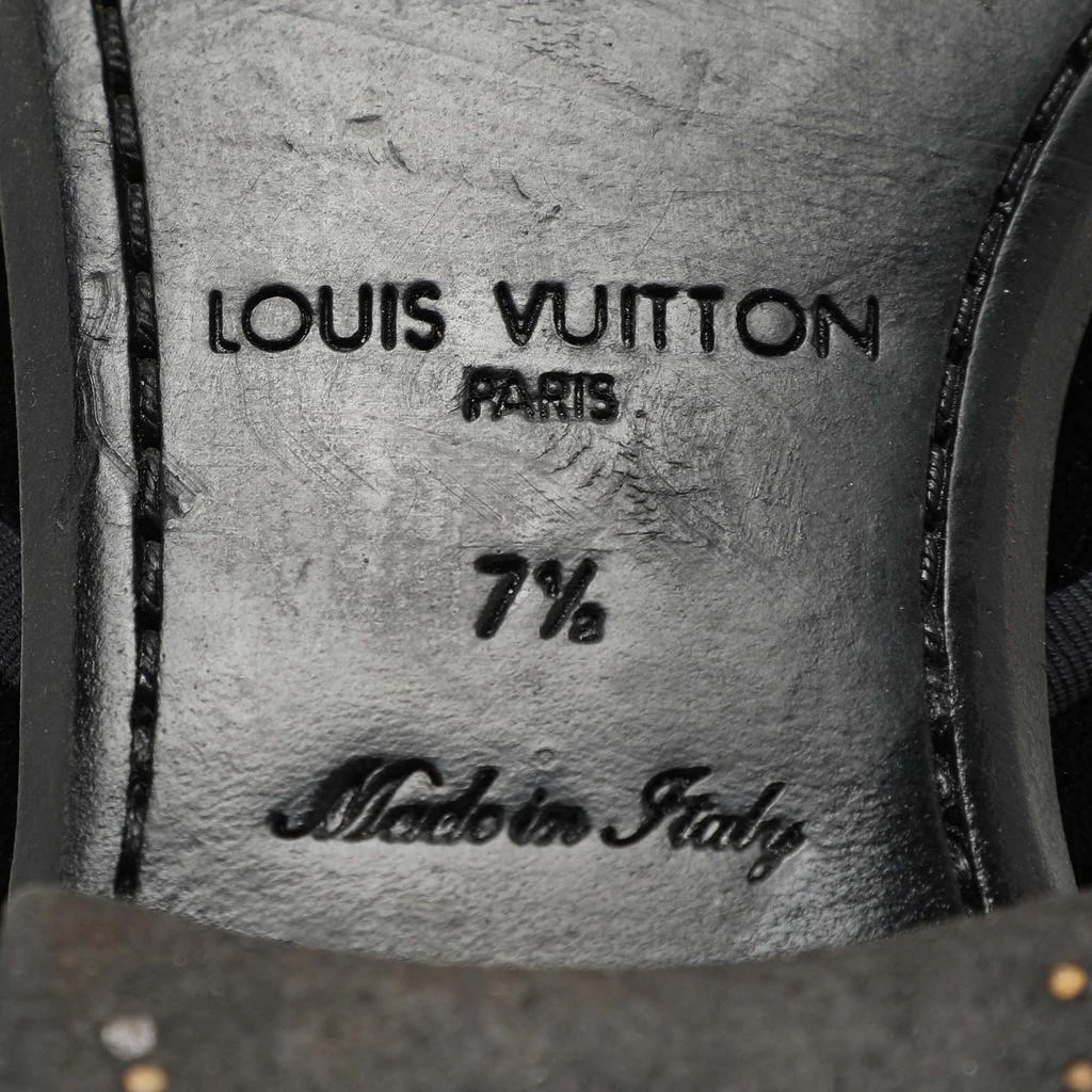 Louis Vuitton Louis Vuitton Black Velvet Logo Embroidered Slip On Loafers Size 41.5 8