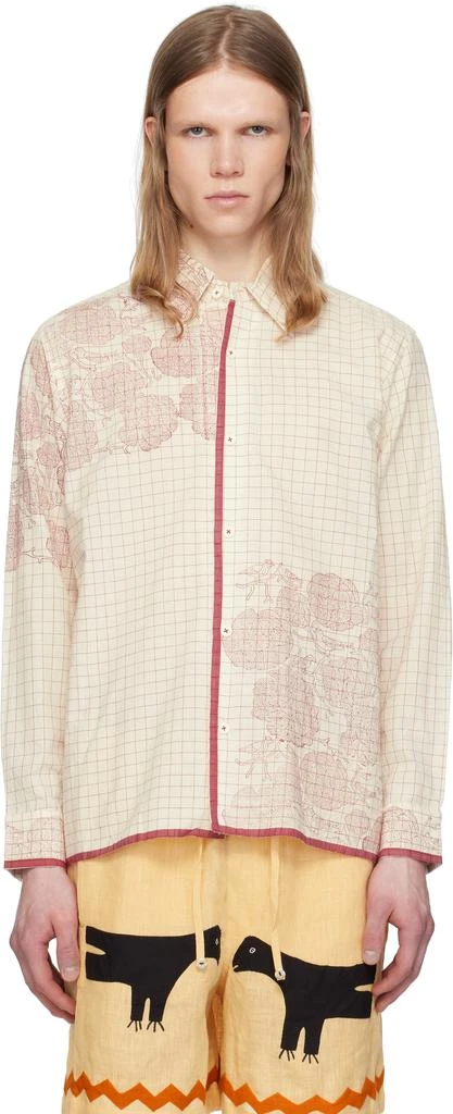 HARAGO Off-White Printed Rose Shirt 1