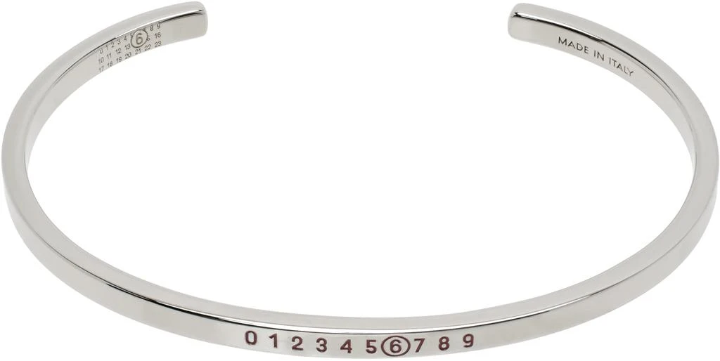 MM6 Silver 'Year of the Snake' Minimal Logo Cuff Bracelet 1