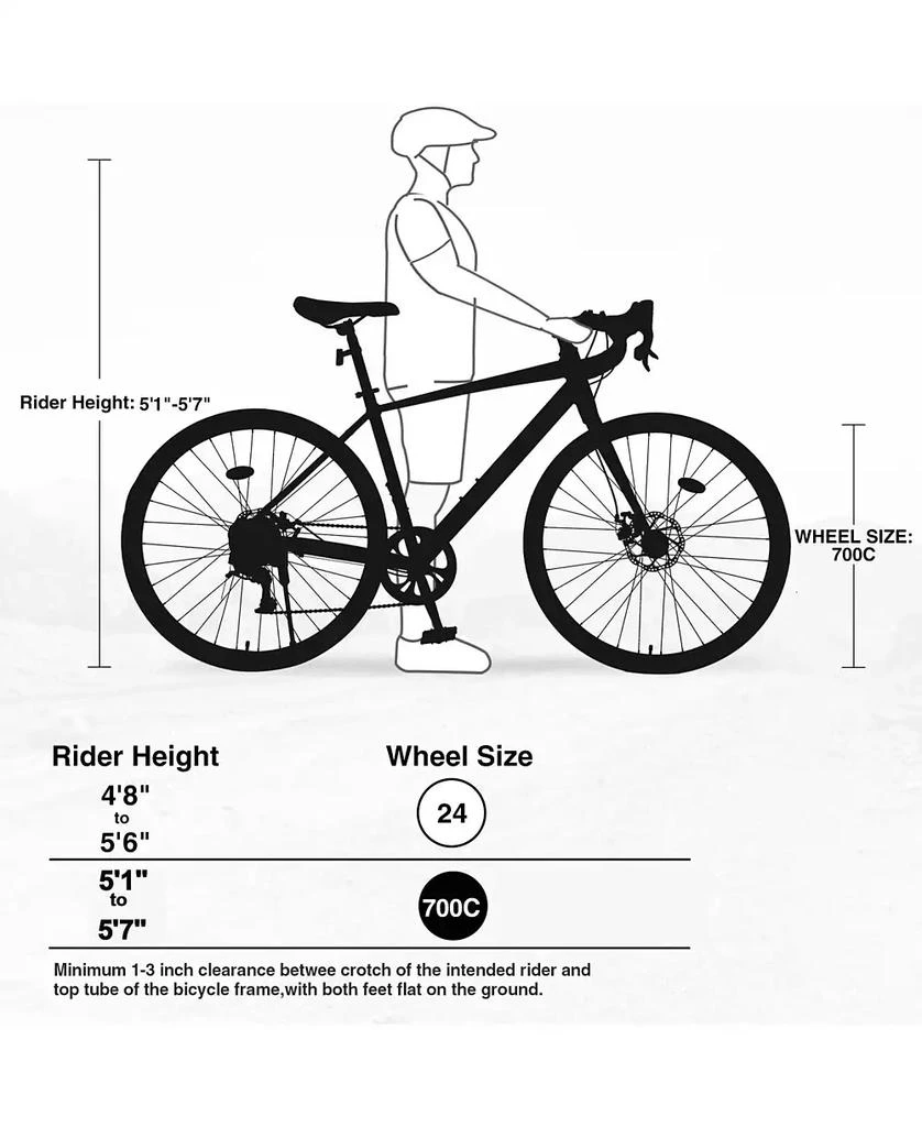 Streamdale Furniture 700C Road Bike, 7 Speed Road Bike, for Men Women, Aluminum Alloy Frame 5