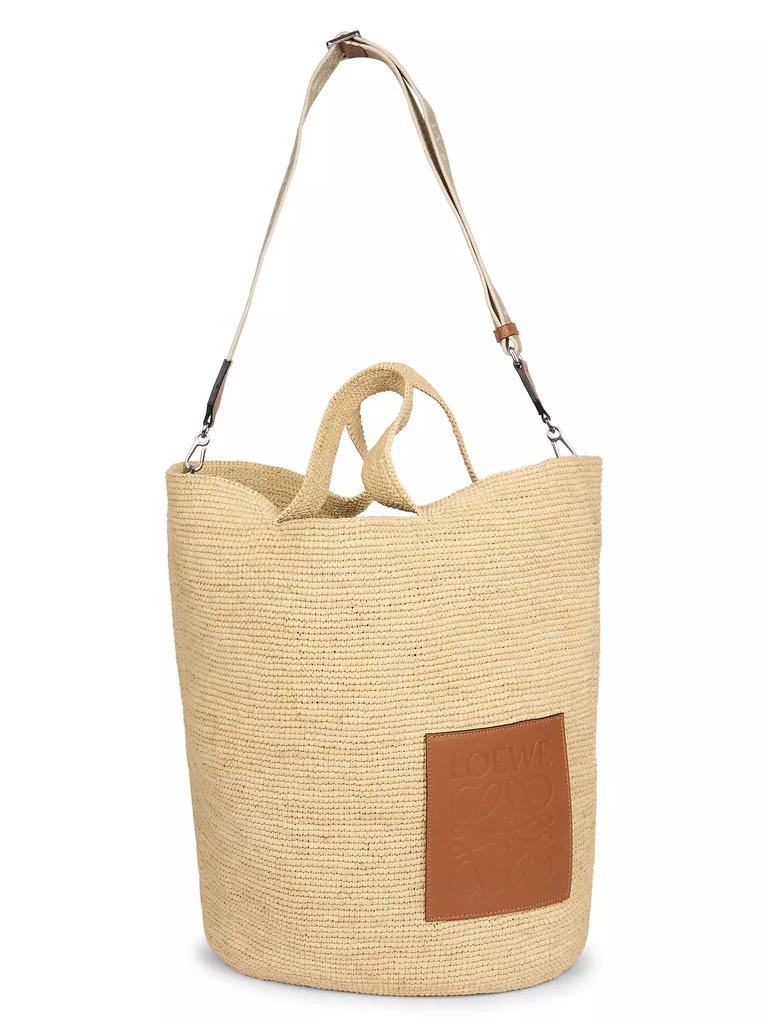 Loewe LOEWE x Paula's Ibiza Slit Large Raffia & Leather Tote Bag 1