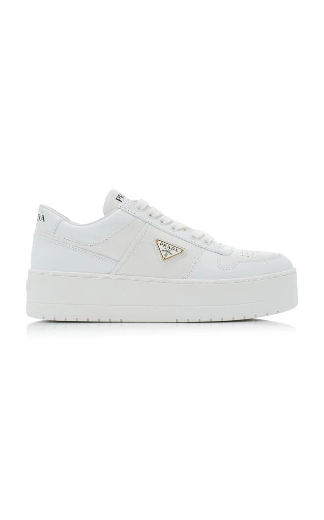 Prada Prada - Downtown Platform Leather Sneakers - White - IT 39.5 - Moda Operandi 1