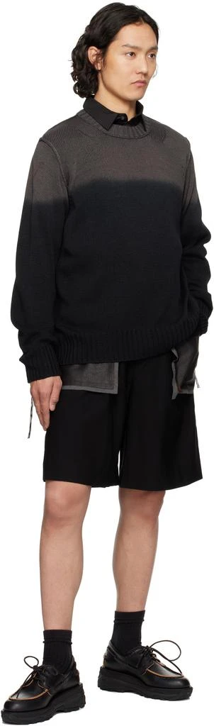Feng Chen Wang Black Deconstructed Patchwork Shorts 4