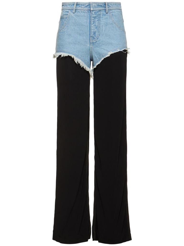 Christopher Esber Layered Denim & Jersey Pants