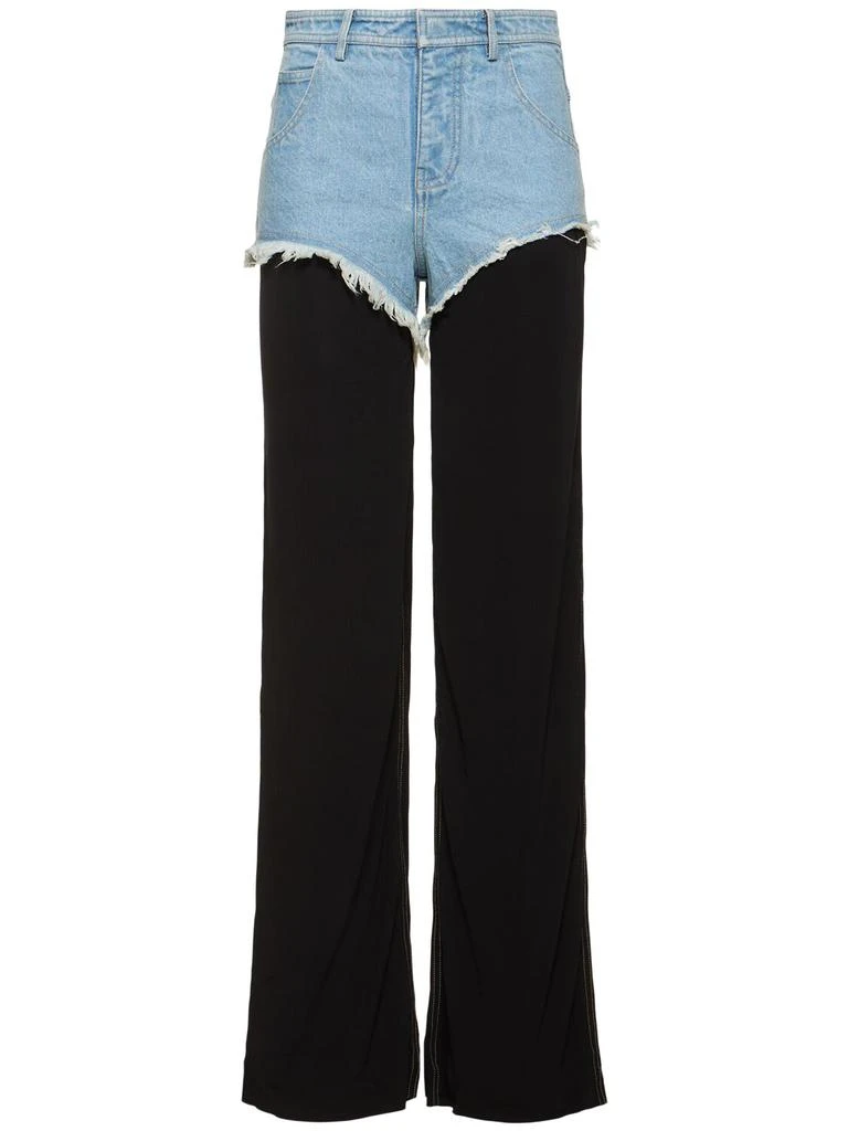 Christopher Esber Layered Denim & Jersey Pants 1