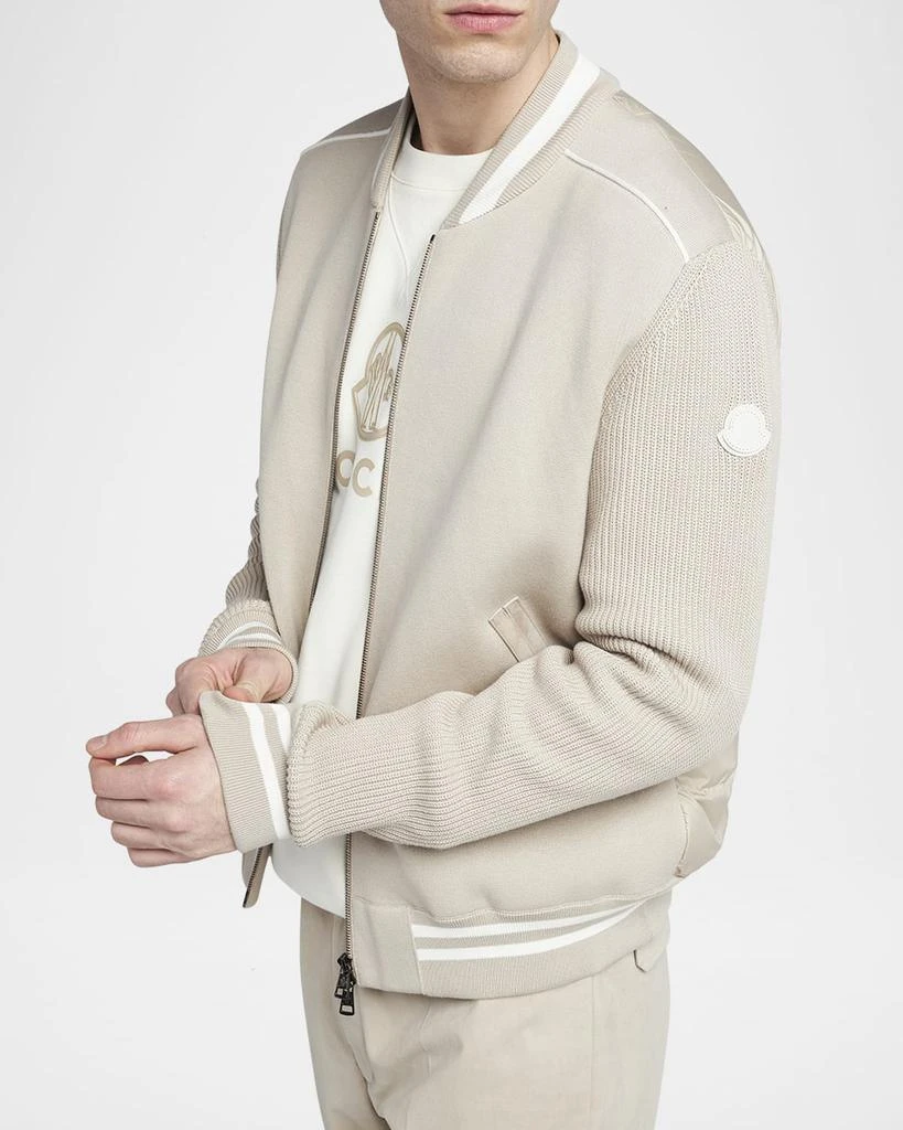Moncler Men's Stripe Padded Bomber Cardigan 6
