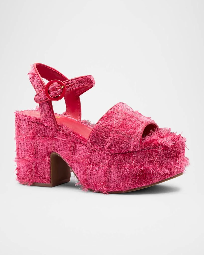 Larroude Miso Velvet Agami Platform Sandals 2