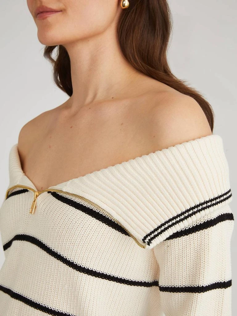 525 America 525 America - Barrow Stripe Off Shoulder Pullover Sweater 5
