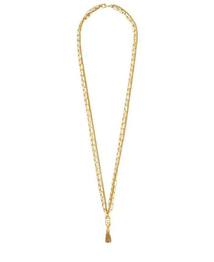 Balmain Sync Golden Brass Long Necklace