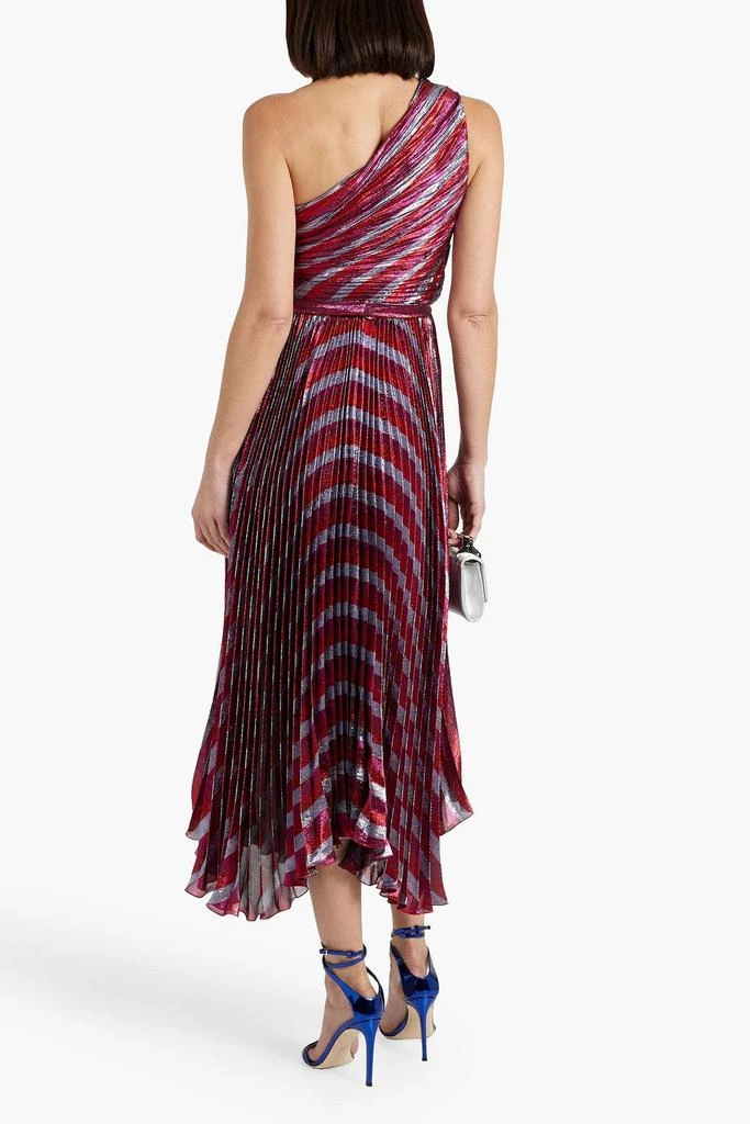 MARIA LUCIA HOHAN Edith one-shoulder pleated metallic silk-blend midi dress 3