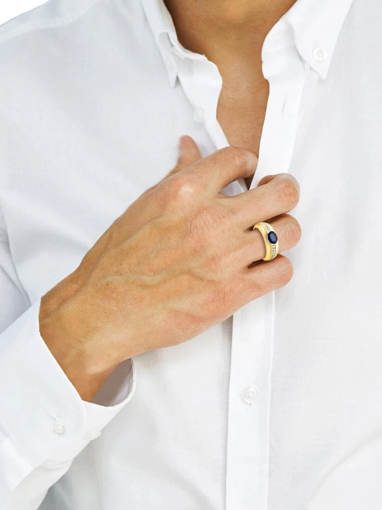 Effy 14K Yellow Gold, Sapphire 
0.34 TCW Diamond Ring 4