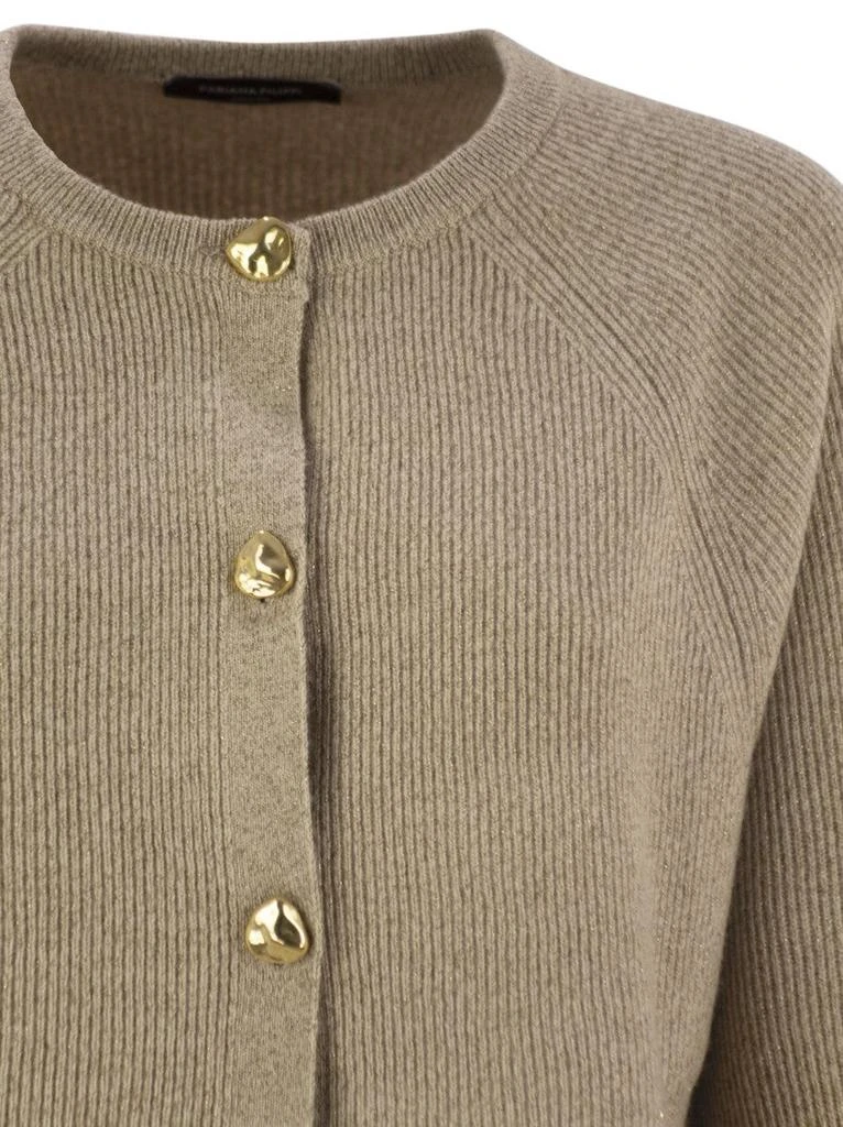 Fabiana Filippi English Knit Cardigan In Platinum And Lurex 4