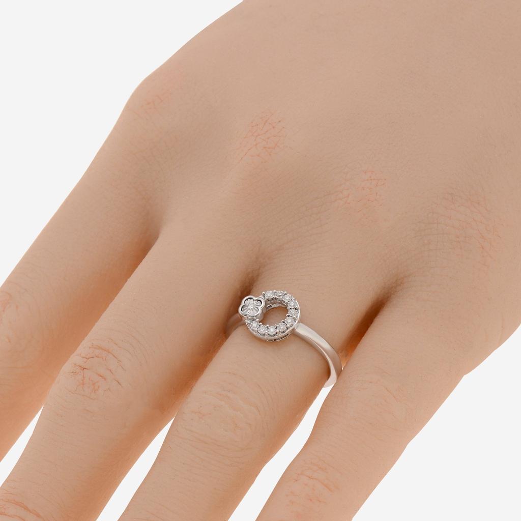 Bliss Bliss By Damiani 18K White Gold, Diamond Center Design Ring Sz 6.25 20089418